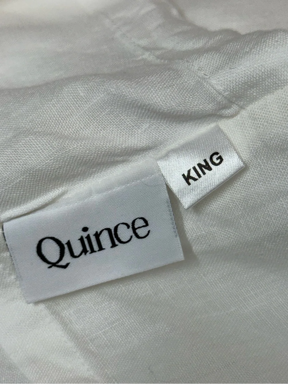 Quince White 100% Linen King Pillow Sham & Pillowcase Set